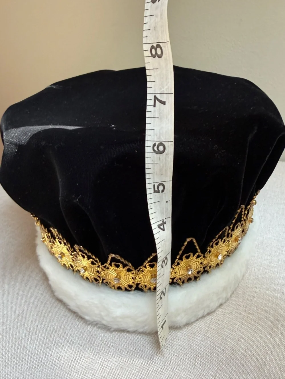 Black Velvet 6 1/2 in. Regal Crown with Gold Band